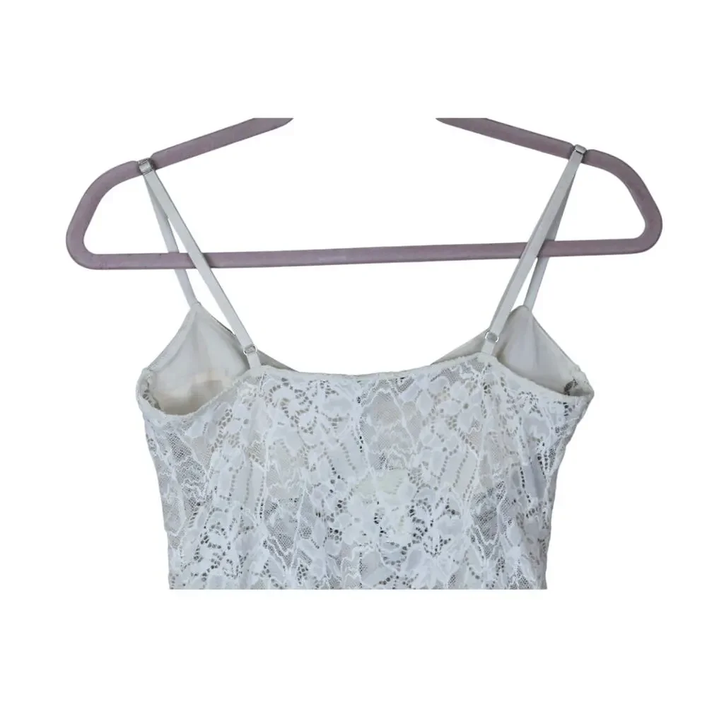 NWT Free People X Intimately Ivory Lace Night Rhythm Mesh Corset Bodysuit Size M